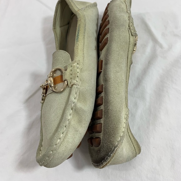 Vintage ladies GUCCI beige suede horsebit loafers shoes  38 8G - Picture 2 of 11